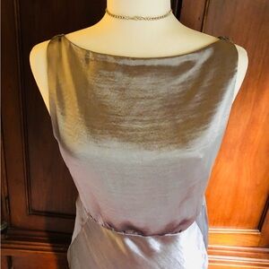 NWT ASOS Shimmering Silver Backless Dress Sexy Maxi Evening in Size 6